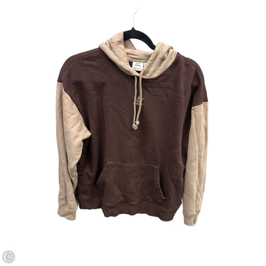 Athletic Sweatshirt Hoodie By Adidas In Brown, Size: M