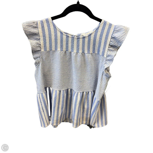 Top Short Sleeve By Blu Pepper In Striped Pattern, Size: M