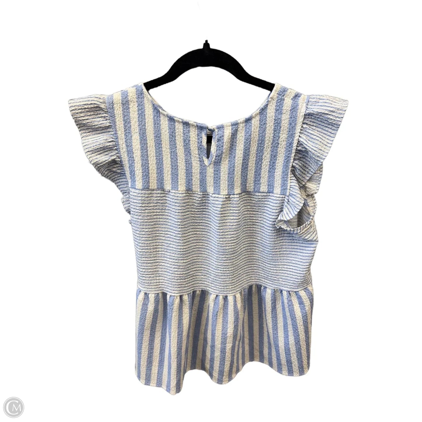 Top Short Sleeve By Blu Pepper In Striped Pattern, Size: M