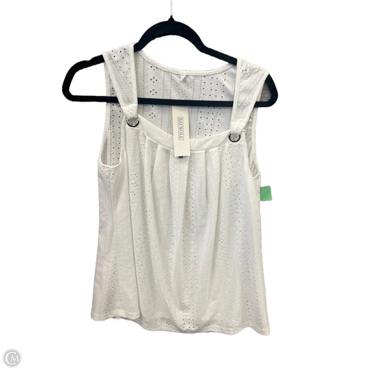 Top Sleeveless By Clothes Mentor In White, Size: L