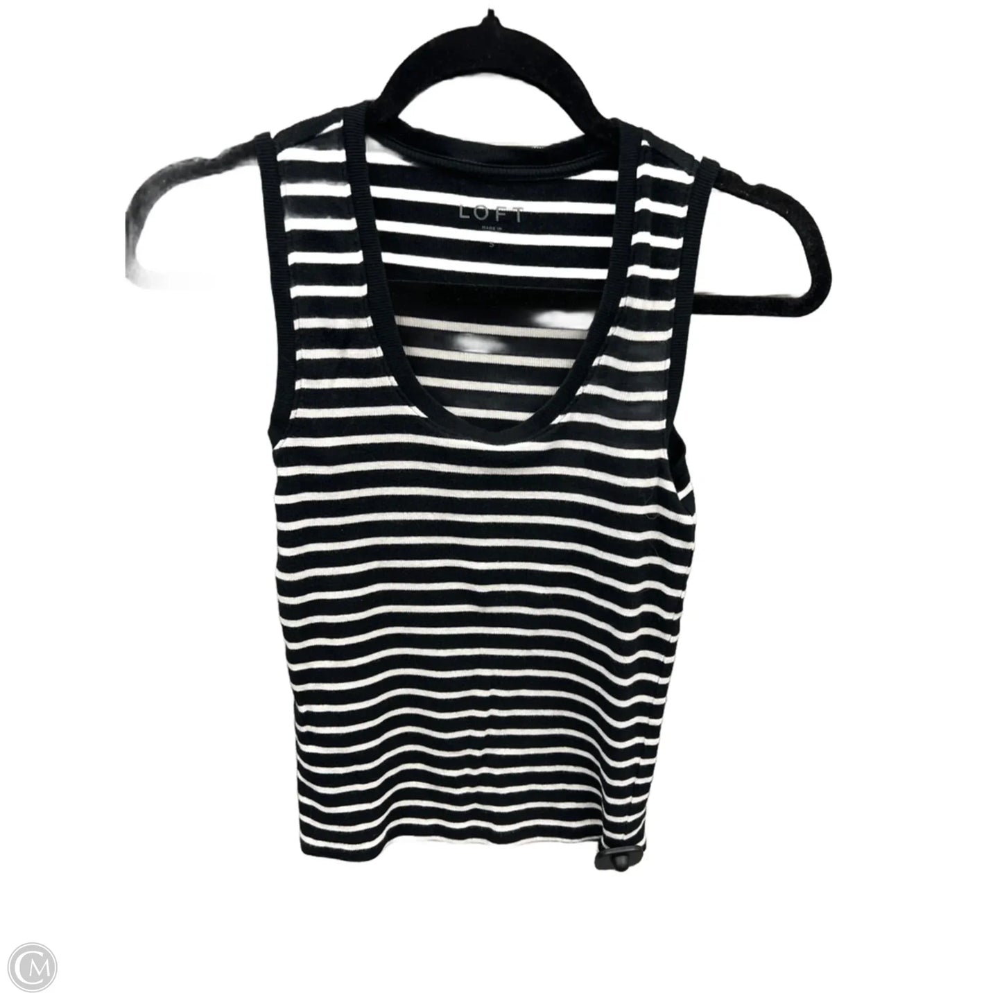 Top Sleeveless By Loft In Striped Pattern, Size: S