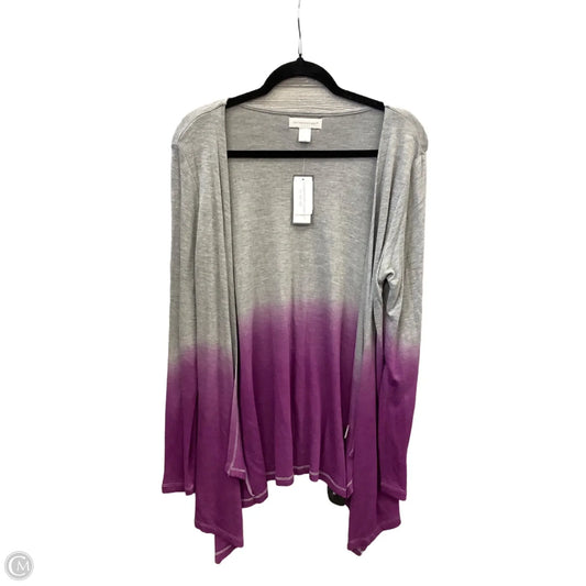 Cardigan By Christopher And Banks In Grey & Purple, Size: S
