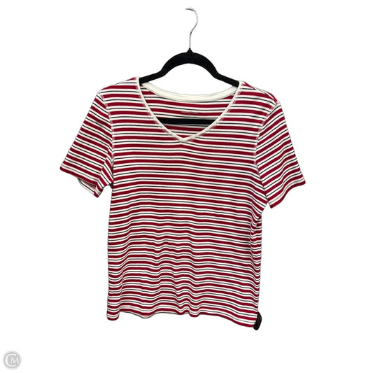 Top Short Sleeve By Christopher And Banks In Striped Pattern, Size: M