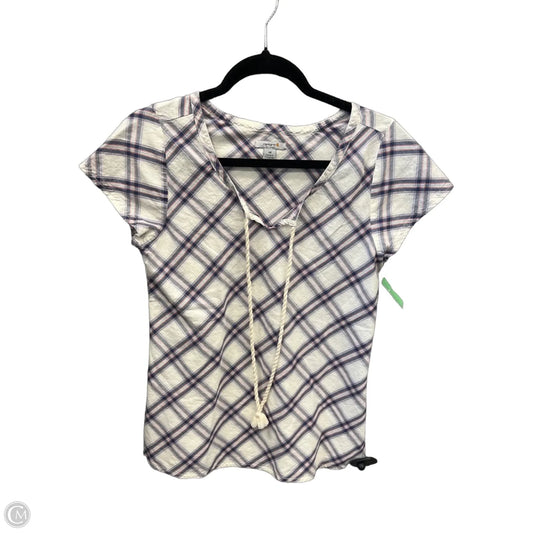 Top Short Sleeve By Carhartt In Plaid Pattern, Size: Xs