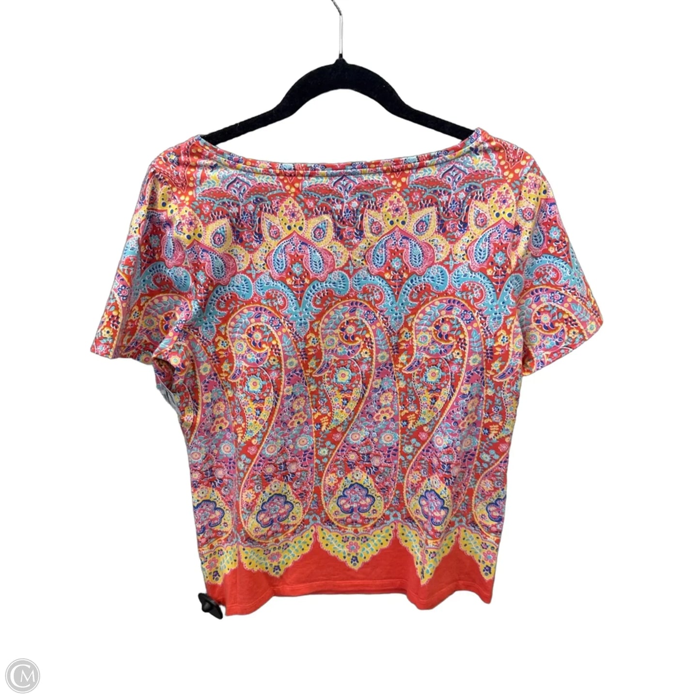 Top Short Sleeve By Talbots In Blue & Orange, Size: M