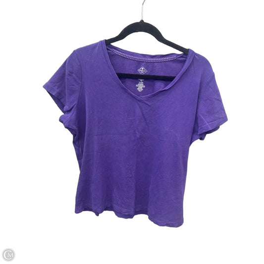Top Short Sleeve Basic By St Johns Bay In Purple, Size: L