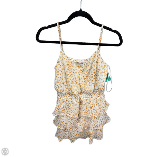 Dress Casual Midi By Mi Ami In White & Yellow, Size: S