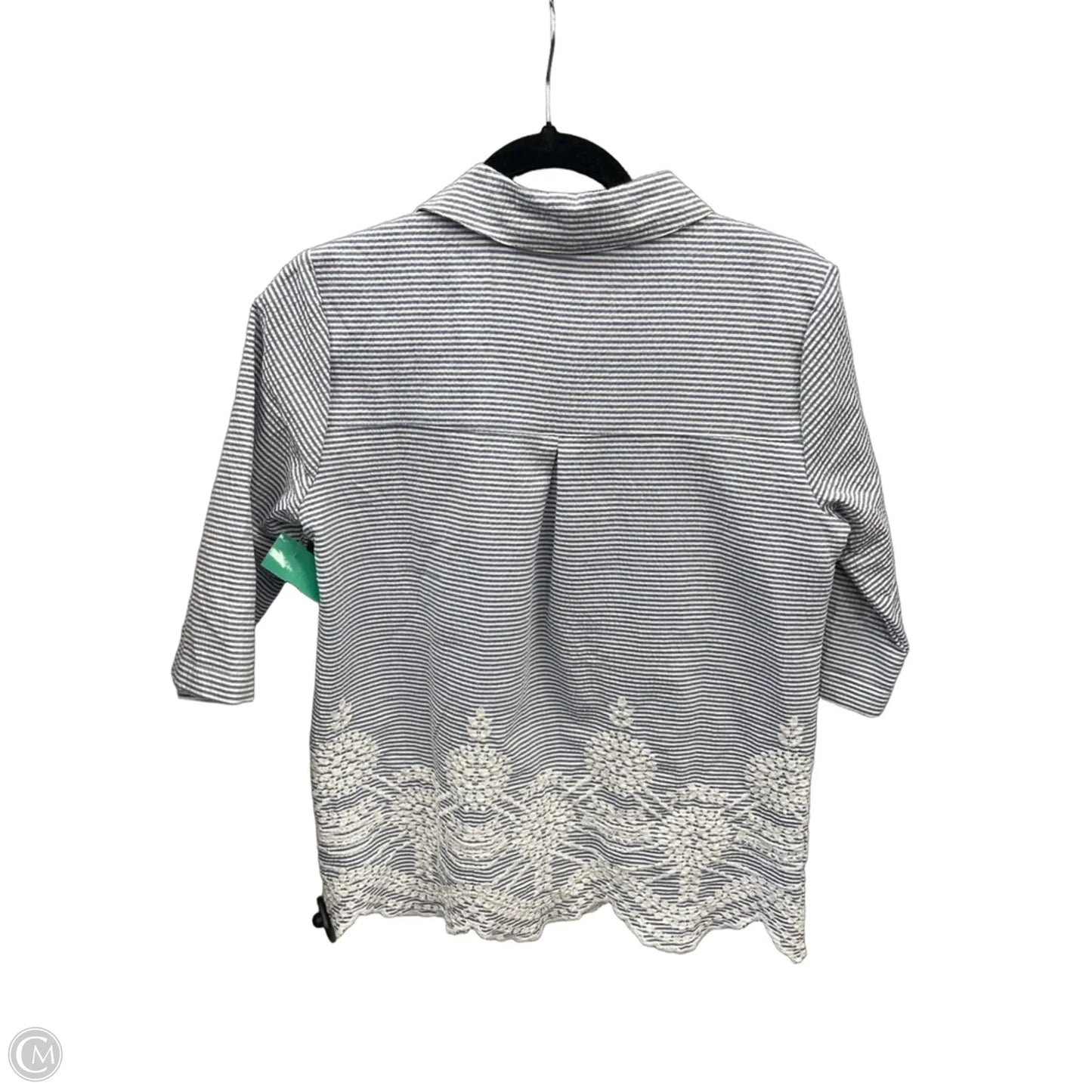 Top Long Sleeve By August Silk In Striped Pattern, Size: S