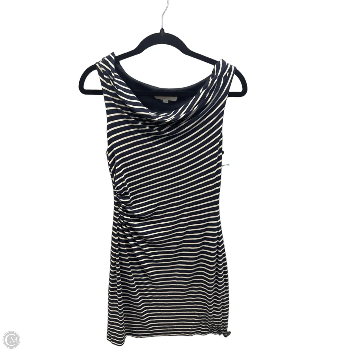 Dress Casual Midi By Loft In Striped Pattern, Size: M