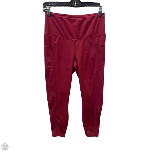Athletic Leggings By 90 Degrees By Reflex In Red, Size: M