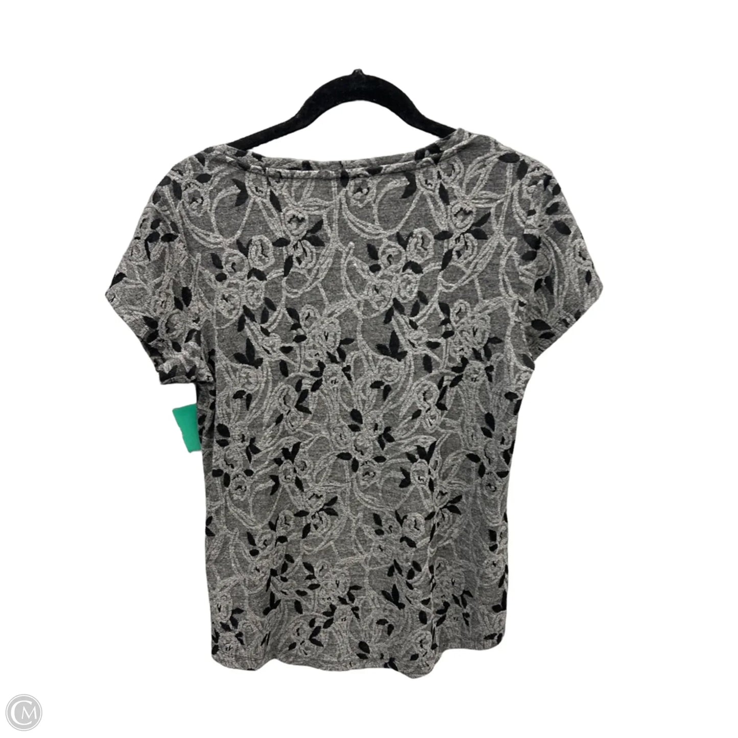 Top Short Sleeve By Simply Vera In Black & Grey, Size: M