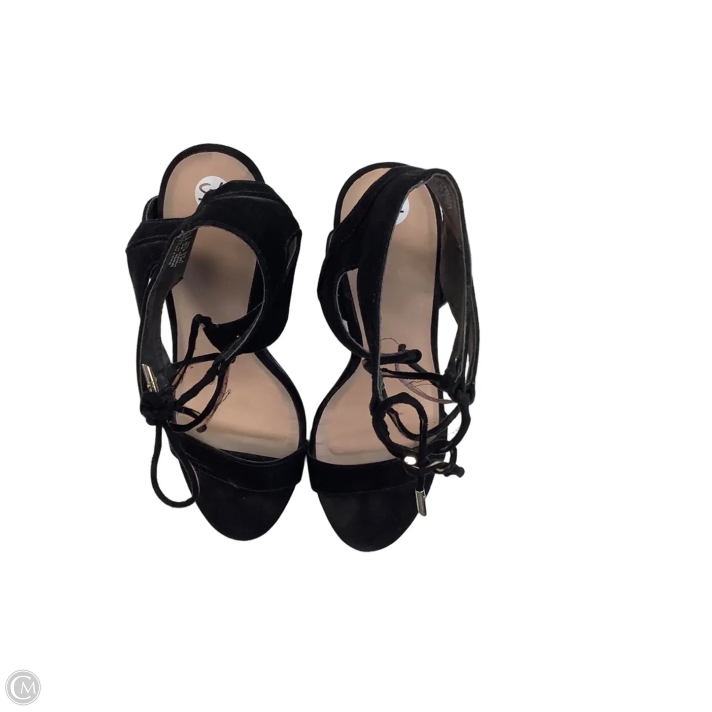 Sandals Heels Block By Mix No 6 In Black, Size: 7.5