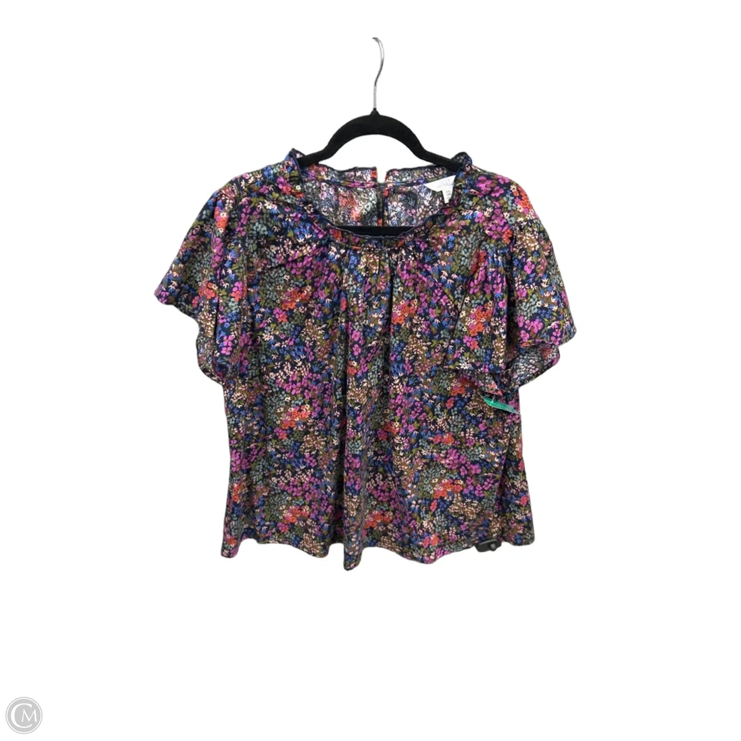 Top Short Sleeve By Time And Tru In Floral Print, Size: Xxl