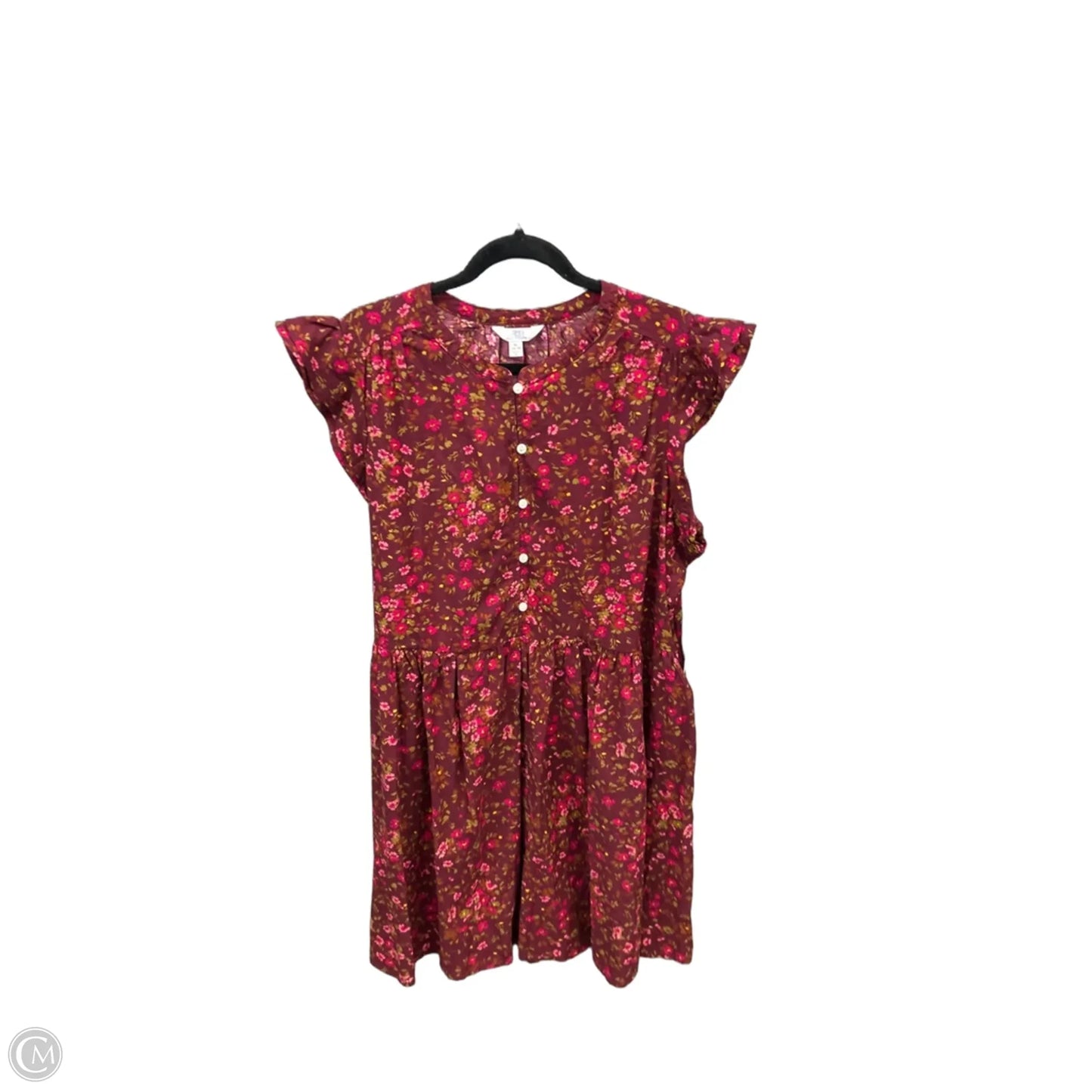 Dress Casual Midi By Time And Tru In Red, Size: Xl