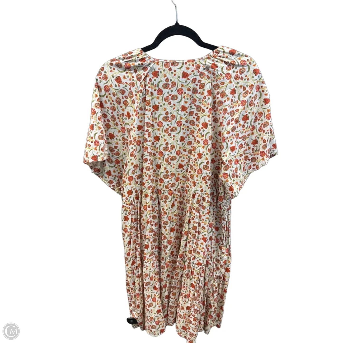 Dress Casual Midi By Old Navy In Orange & White, Size: Xl