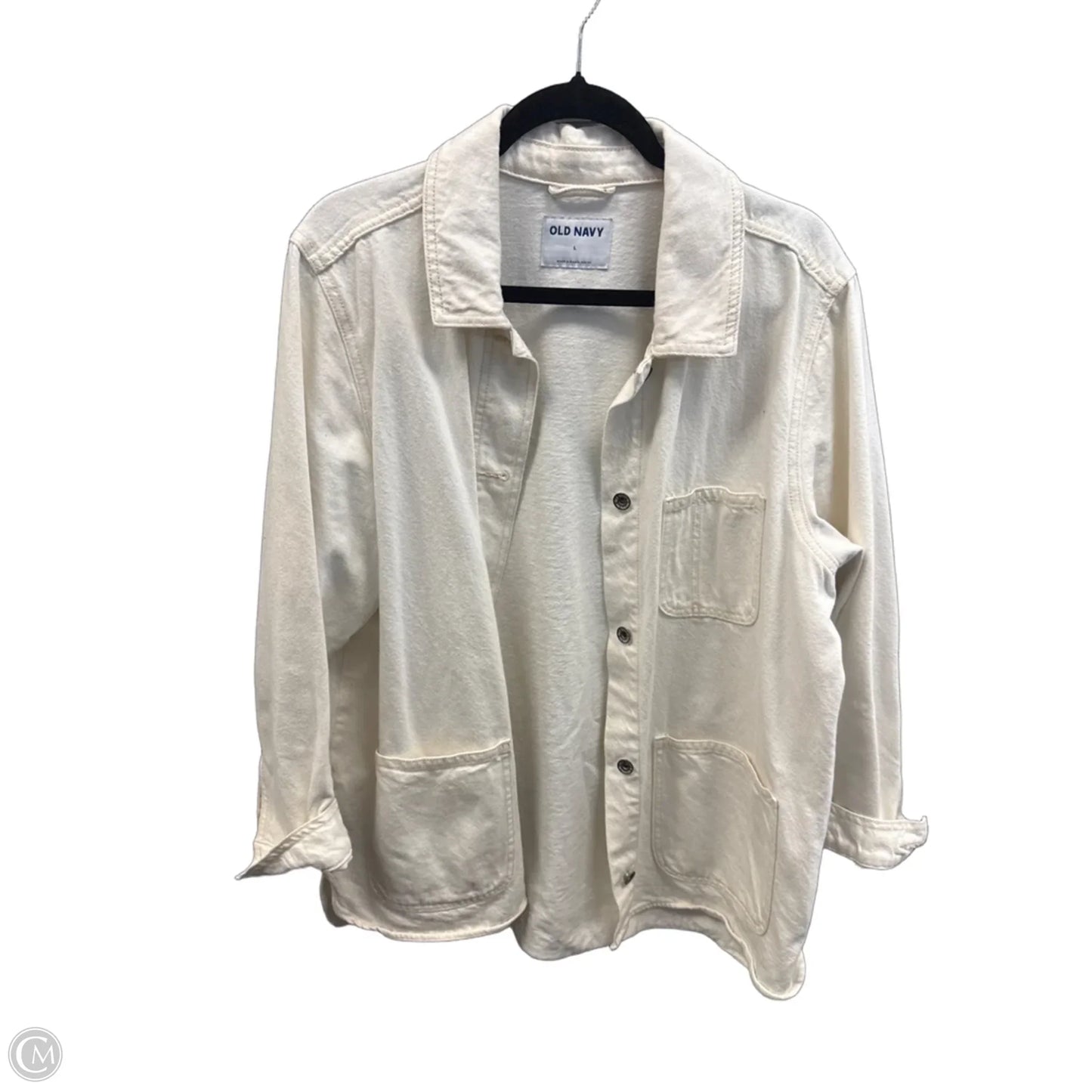 Jacket Denim By Old Navy In Cream Denim, Size: L