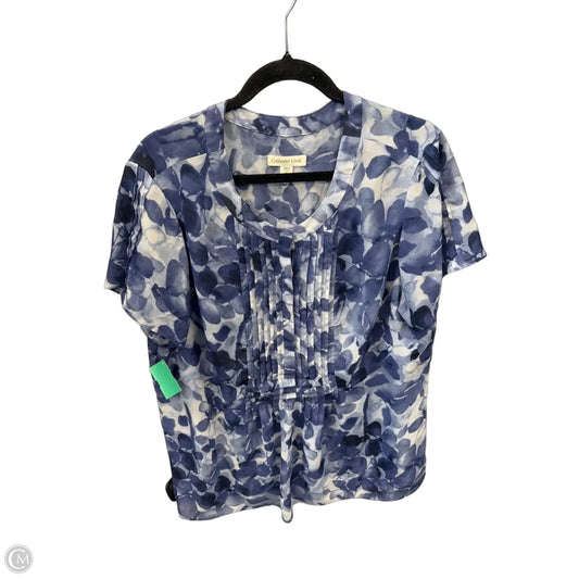 Blouse Short Sleeve By Coldwater Creek In Blue, Size: Xl