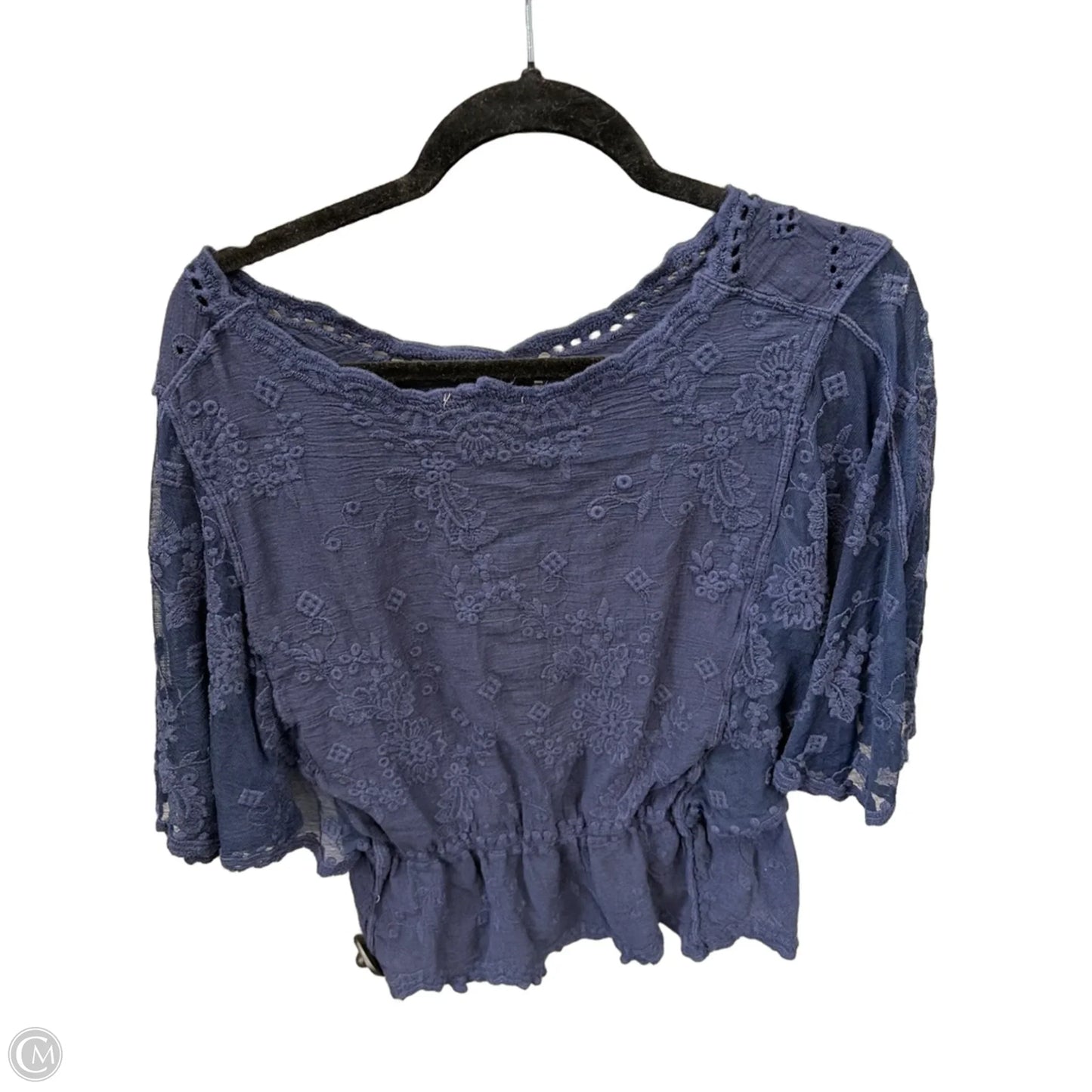 Top Short Sleeve By Cato In Navy, Size: Xl