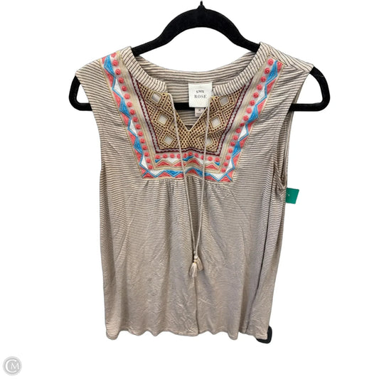 Top Sleeveless By Knox Rose In Tan, Size: M