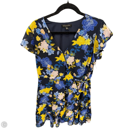 Dress Casual Midi By Banana Republic In Blue & Yellow, Size: M