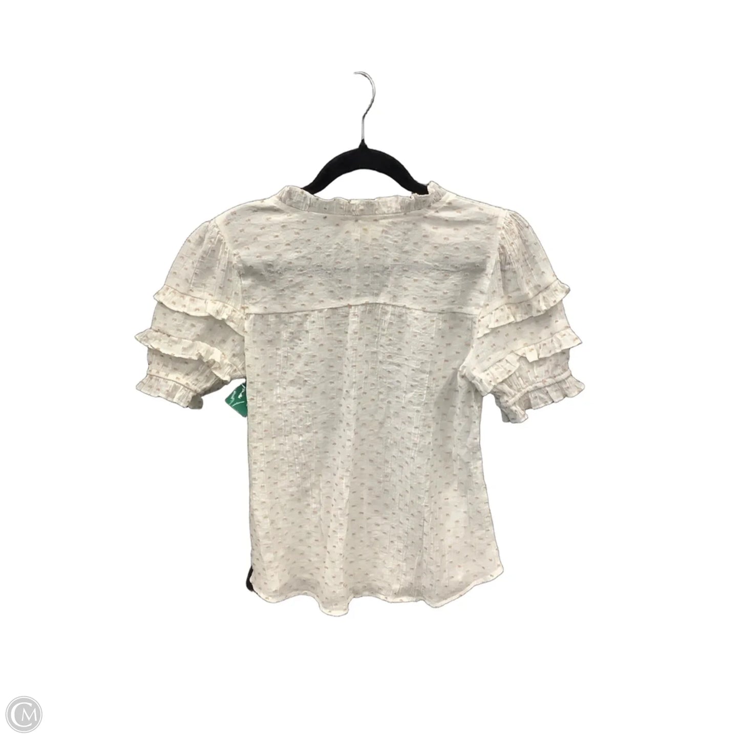 Top Short Sleeve By Clothes Mentor In White & Yellow, Size: S