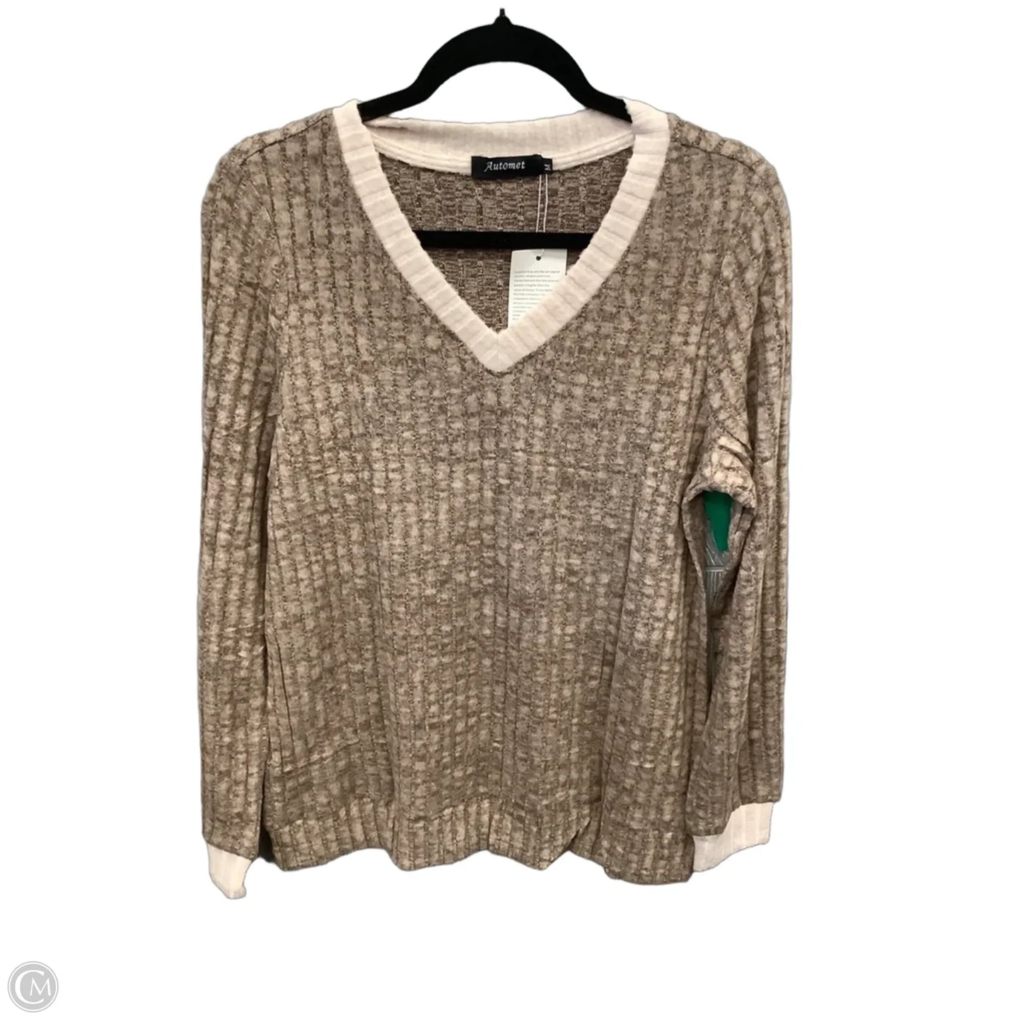 Top Long Sleeve By Automet In Brown, Size: M
