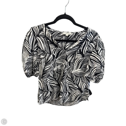 Top Short Sleeve By Christian Siriano In Black & White, Size: S