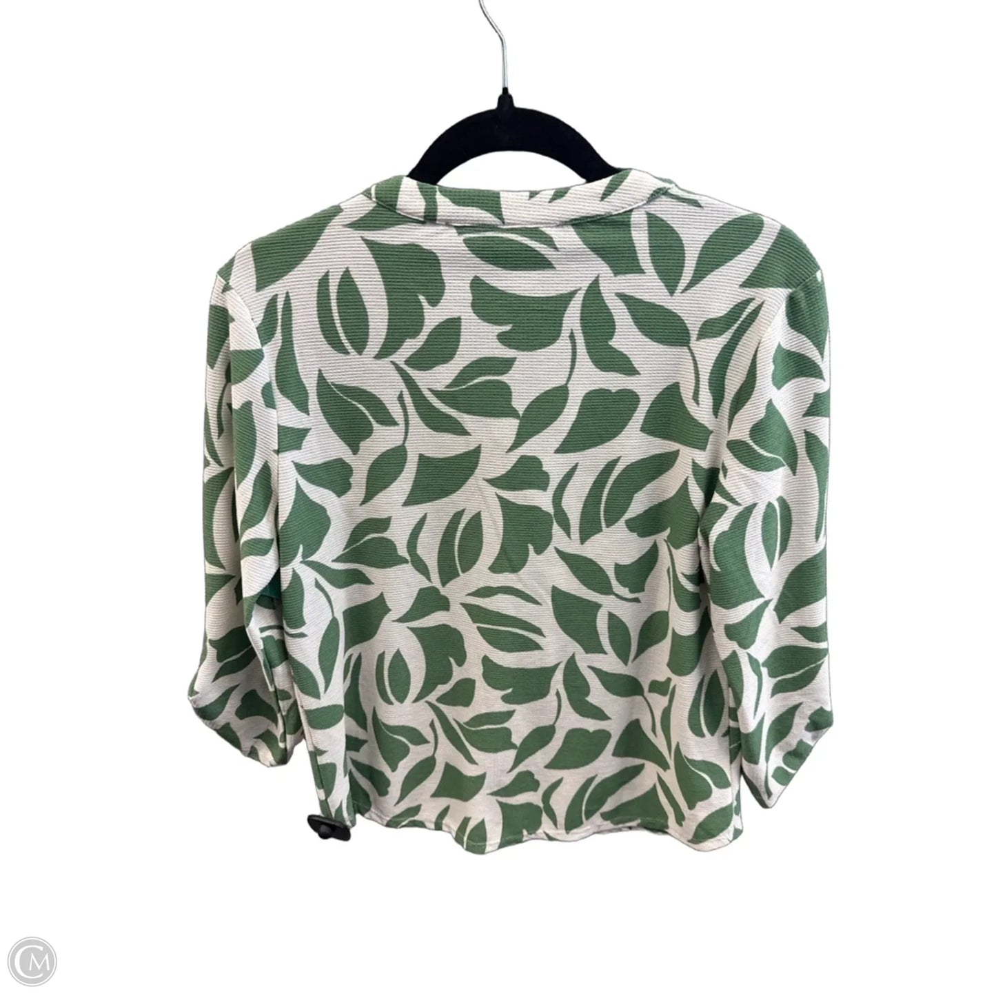 Top Long Sleeve By Clothes Mentor In Cream & Green, Size: M
