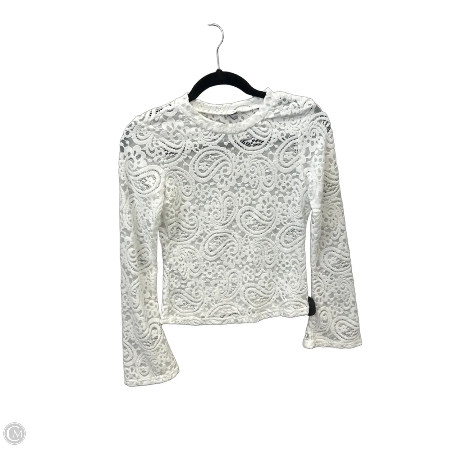 Top Long Sleeve By Clothes Mentor In White, Size: S