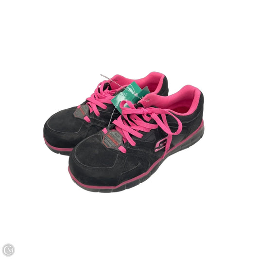 Shoes Athletic By Skechers In Black & Pink, Size: 7.5