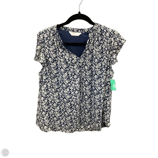 Blouse Short Sleeve By Lc Lauren Conrad In Blue, Size: M