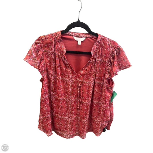 Blouse Short Sleeve By Lc Lauren Conrad In Pink, Size: M
