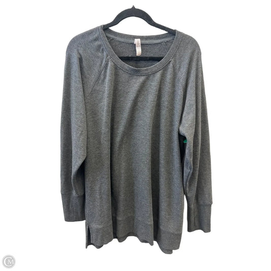 Athletic Top Long Sleeve Crewneck By Rbx In Grey, Size: 2x