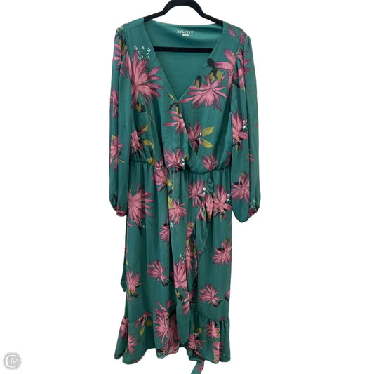 Dress Casual Maxi By Ava & Viv In Green, Size: 1x