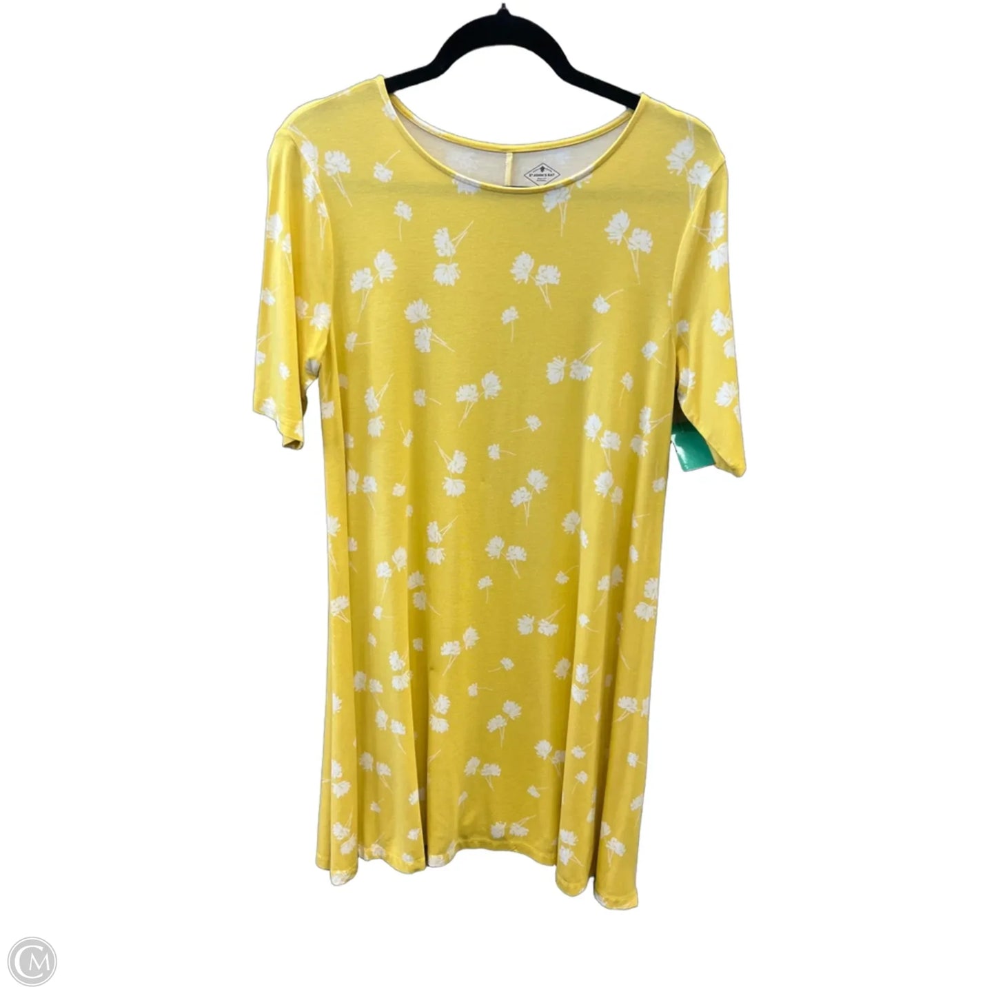 Dress Casual Midi By St Johns Bay In White & Yellow, Size: M