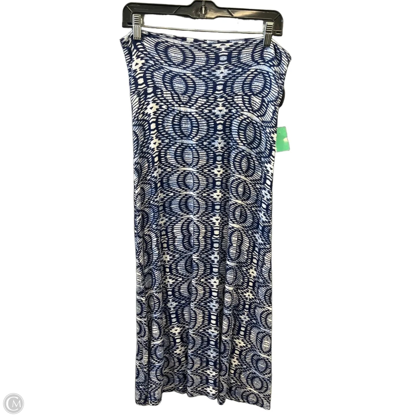 Skirt Maxi By Clothes Mentor In Blue & White, Size: 12