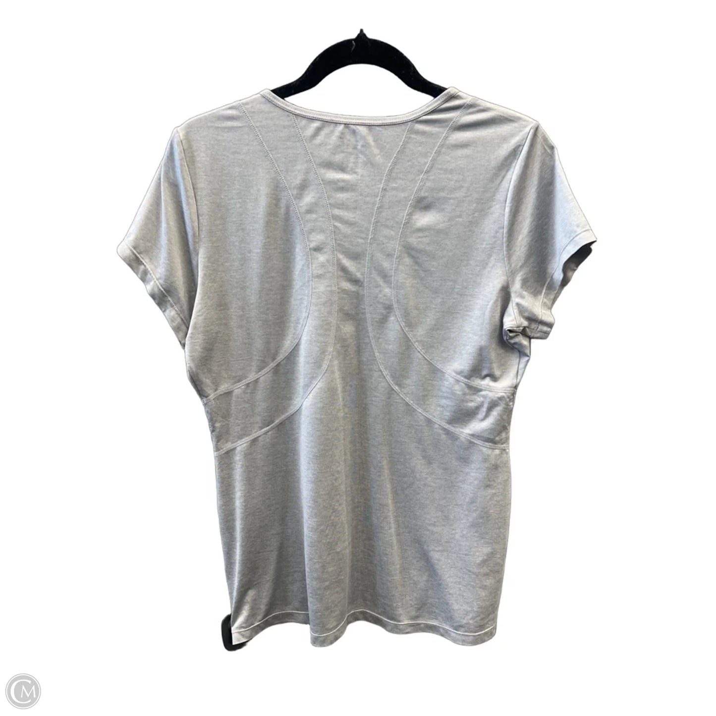 Athletic Top Short Sleeve By Reebok In Grey, Size: M