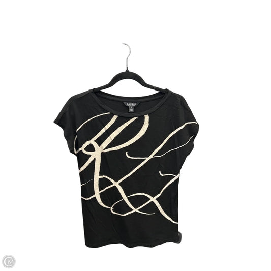 Top Short Sleeve By Lauren By Ralph Lauren In Black & Cream, Size: Sp