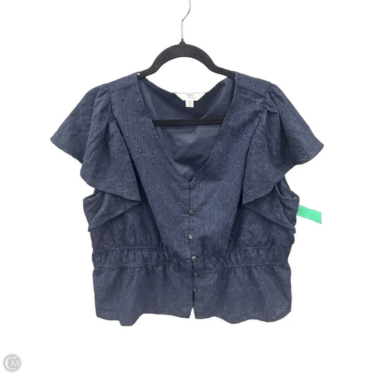 Top Short Sleeve By Time And Tru In Navy, Size: Xxl