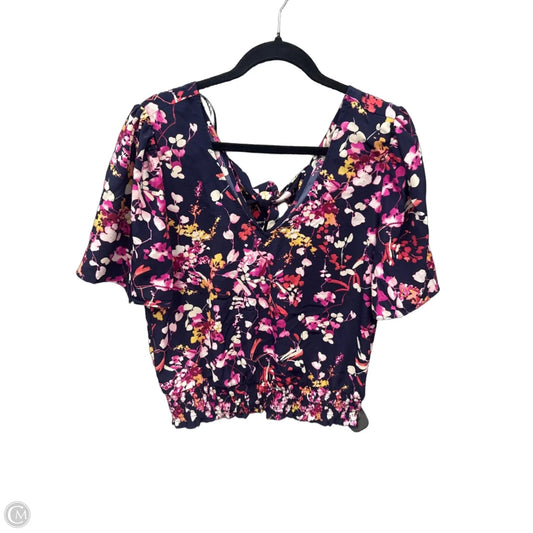 Blouse Short Sleeve By Nine Britton In Purple, Size: L