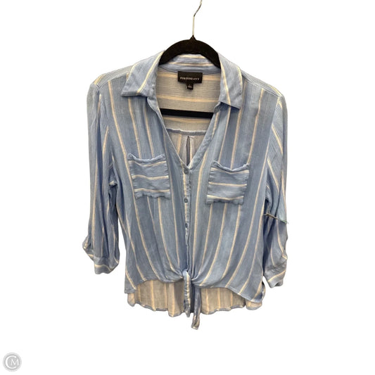 Top Long Sleeve By Fortune & Ivy In Blue, Size: L