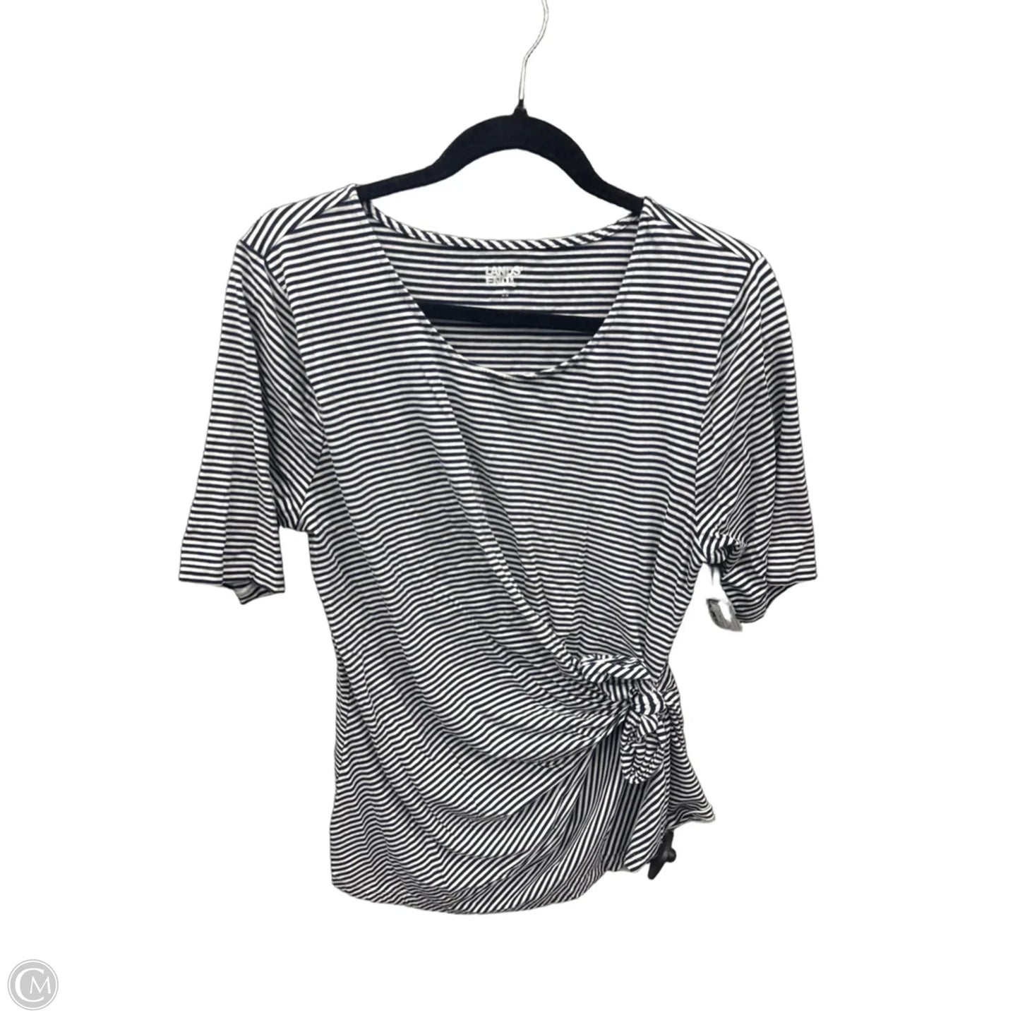 Top Short Sleeve By Lands End In Striped Pattern, Size: L