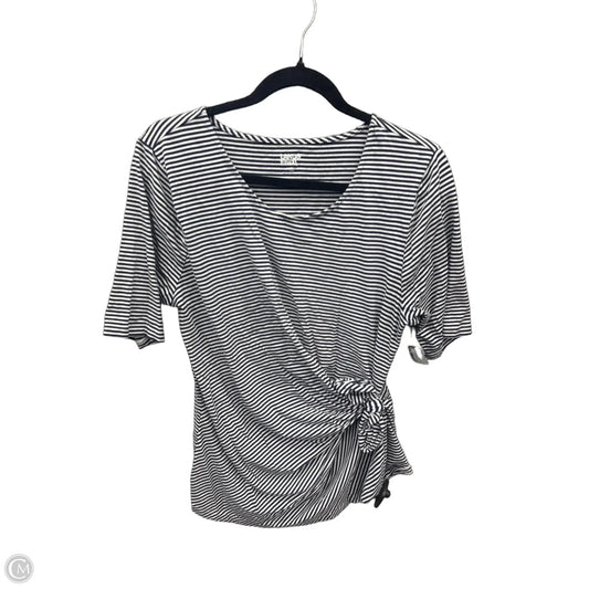 Top Short Sleeve By Lands End In Striped Pattern, Size: L