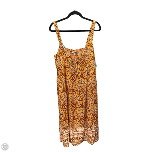 Dress Casual Midi By Knox Rose In Orange, Size: Xxl