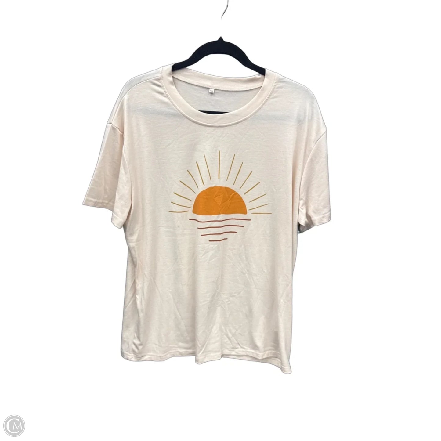 Top Short Sleeve By Clothes Mentor In Tan, Size: 2x