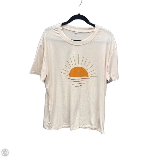 Top Short Sleeve By Clothes Mentor In Tan, Size: 2x