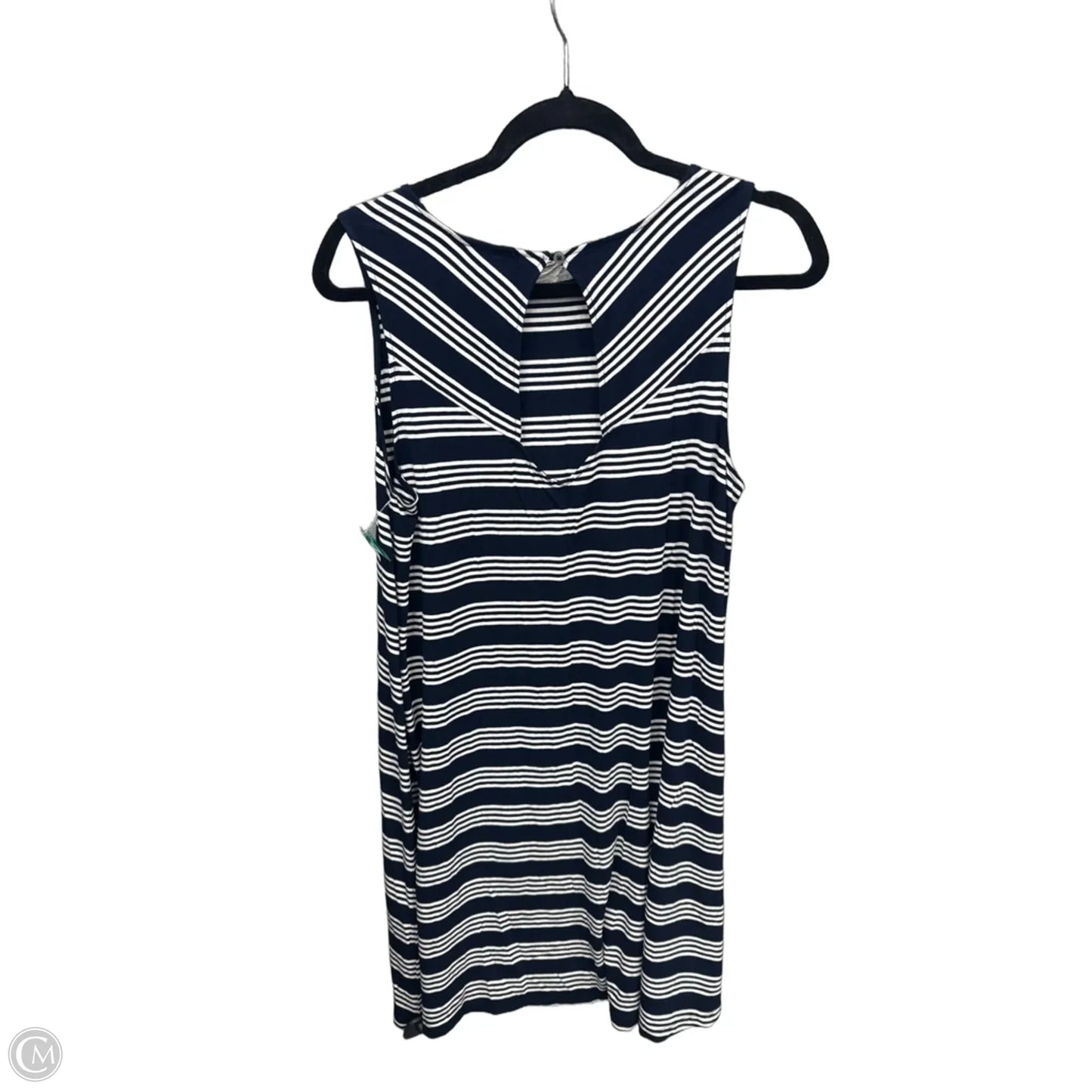 Dress Casual Midi By Loft In Blue & White, Size: L