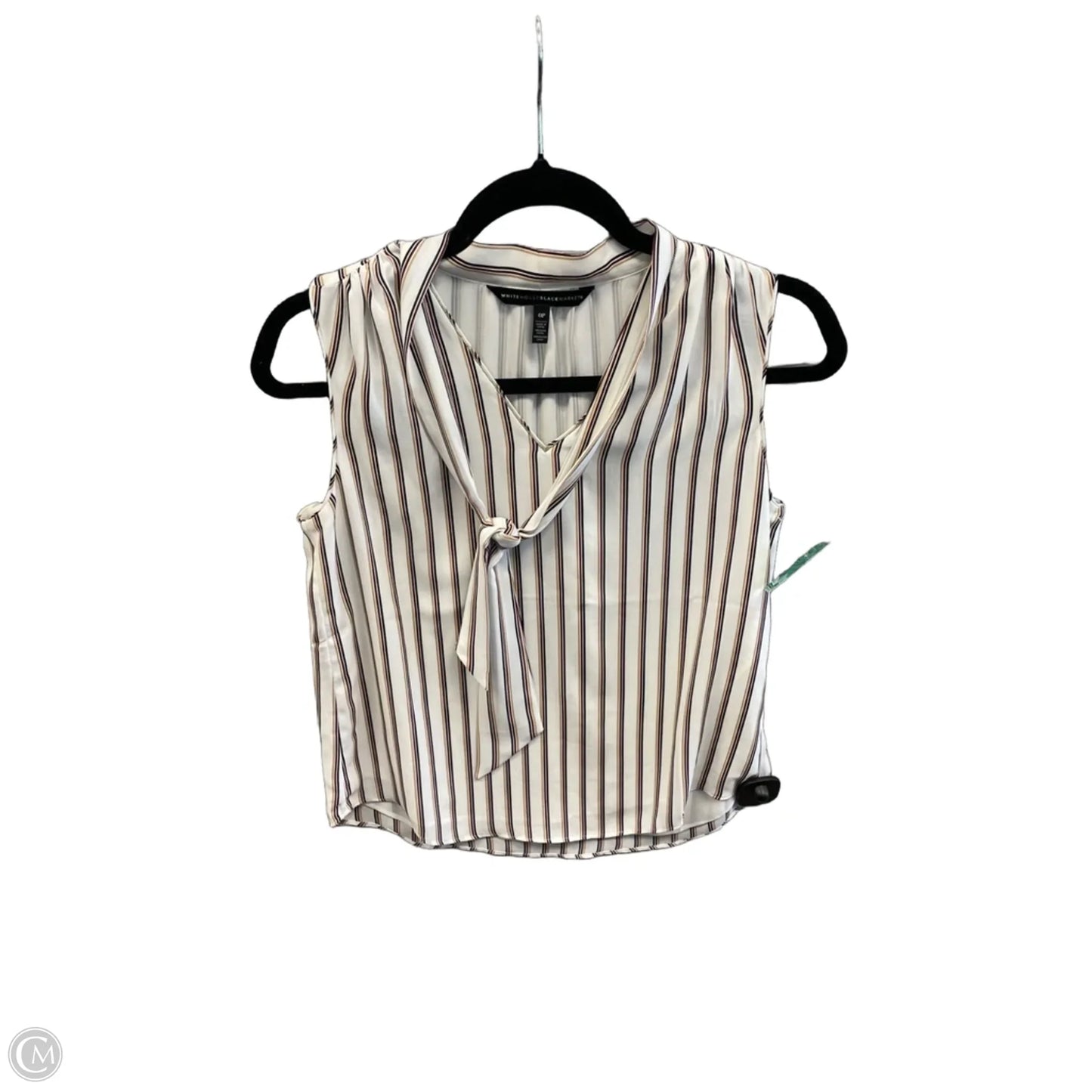 Top Sleeveless By White House Black Market In Striped Pattern, Size: Xsp
