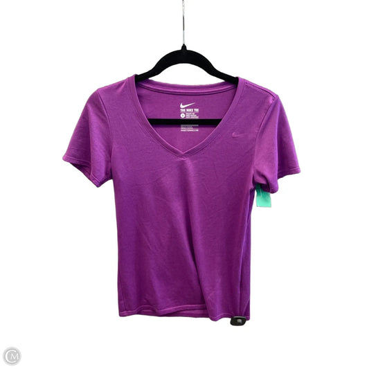 Athletic Top Short Sleeve By Nike Apparel In Purple, Size: S
