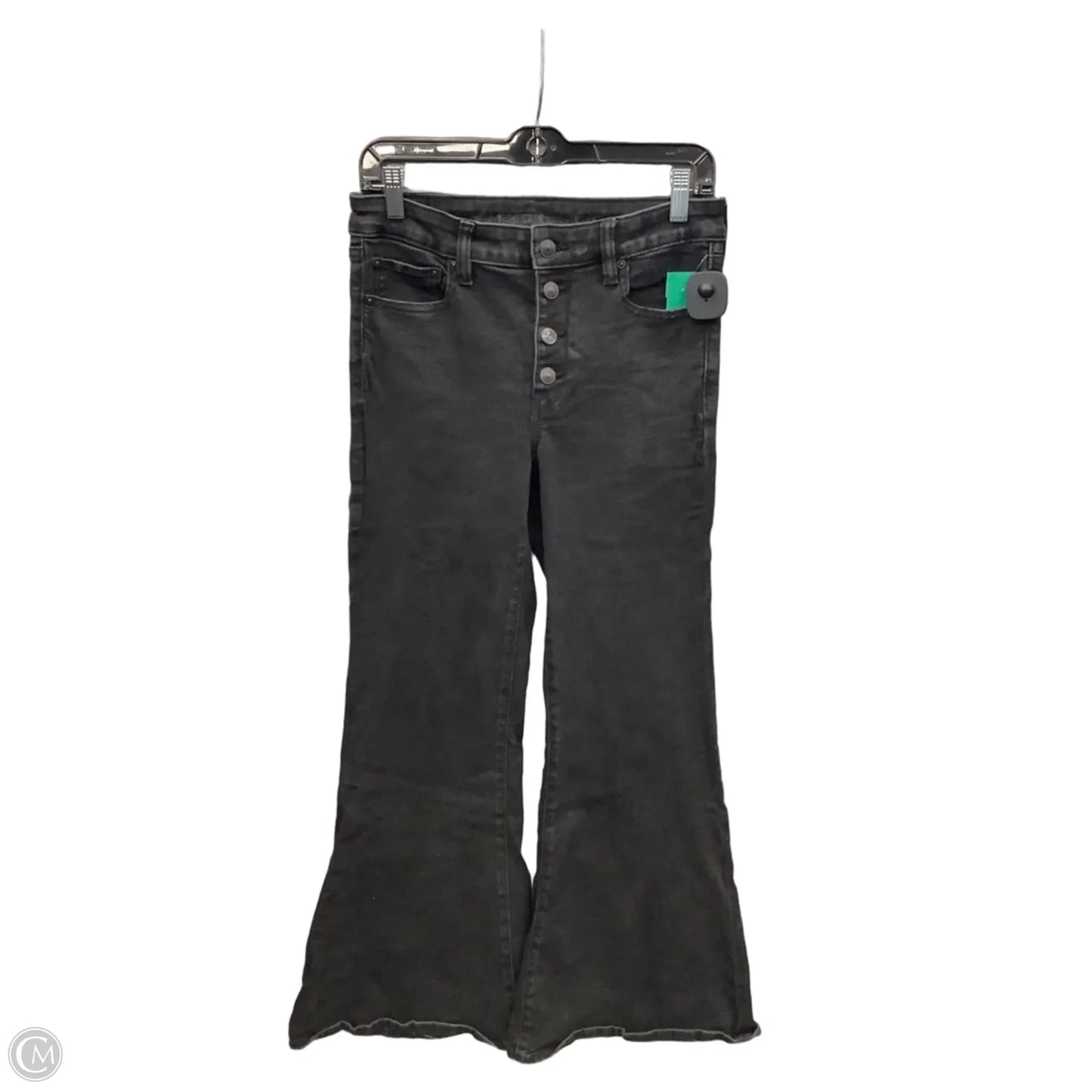Jeans Flared By American Eagle In Black Denim, Size: 8